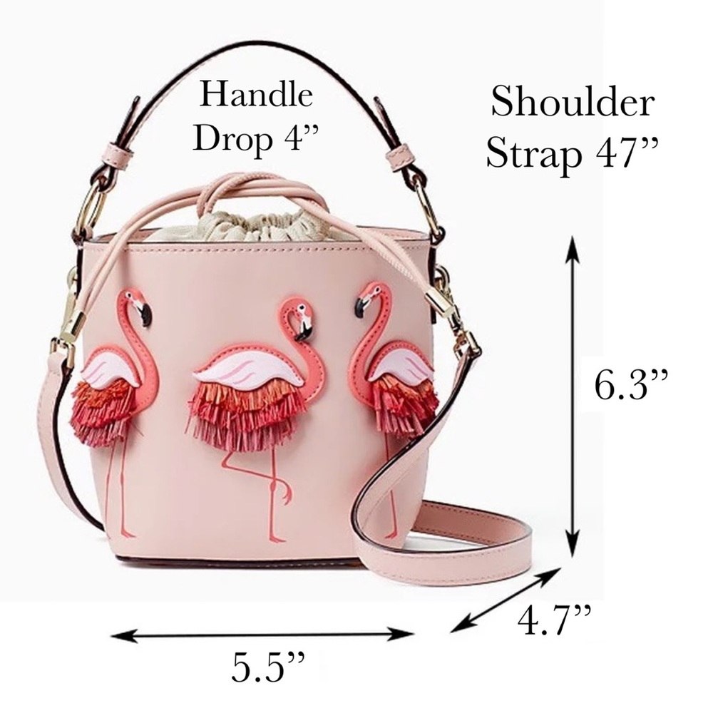 Beautiful Pink Flamingo Crossbody Bucket Purse - Picture 16 of 16